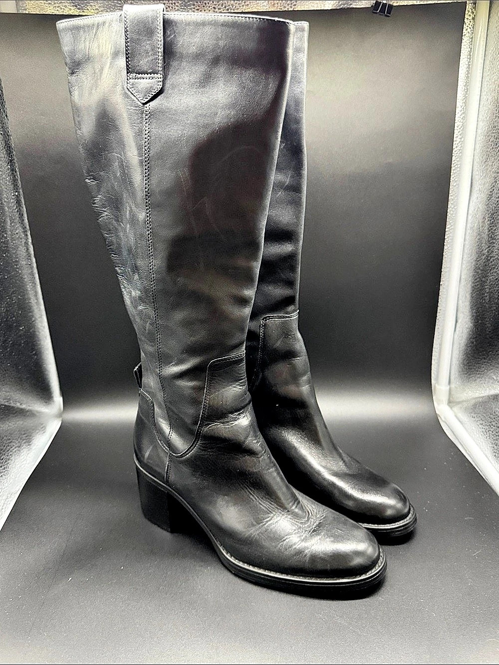 Vince Camuto Over-the-Knee Leather Boots US 8 in Black